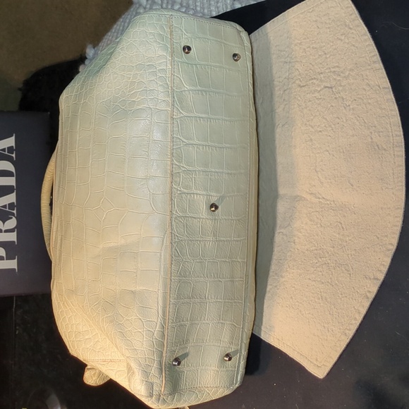 Furla Cream Satchel with Navy Scarf Accent NOW ONLY $130 - Picture 4 of 10